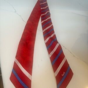 Coach Skinny Bag or Hair Scarf with Red Striped Silk Tie